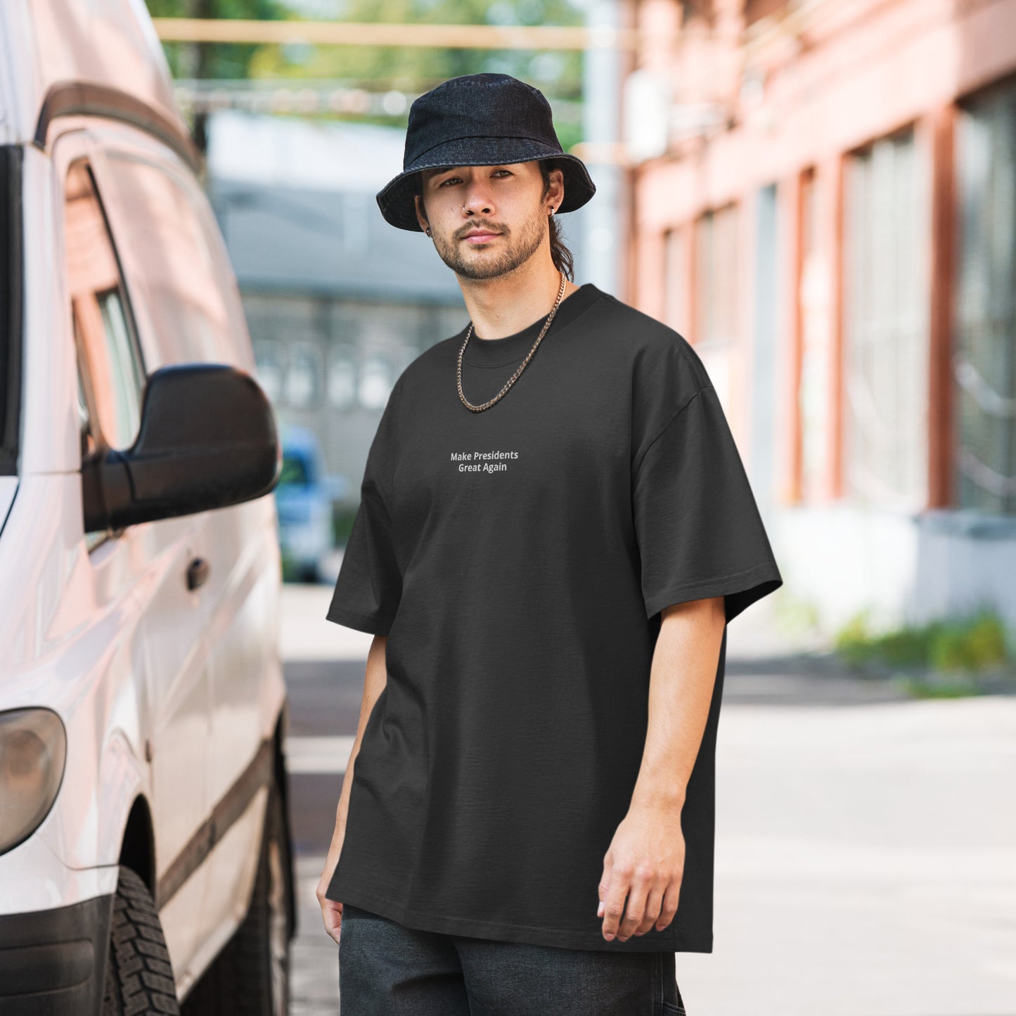 MPGA Embroidered Oversized faded t-shirt